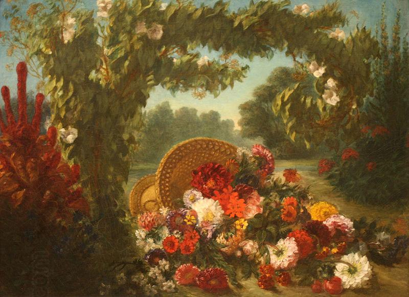Eugene Delacroix Basket of Flowers China oil painting art